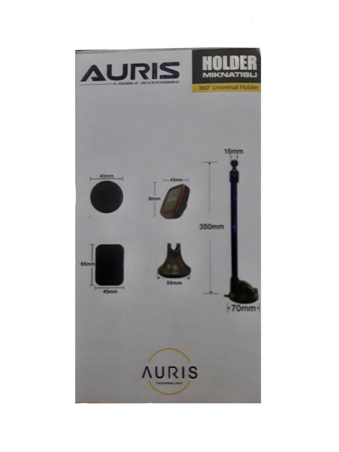 Auris Marka Çok Kullanışlı Universal Mıknatıslı Araç Içi Telefon Tutucu 360 Derece Ars-h7