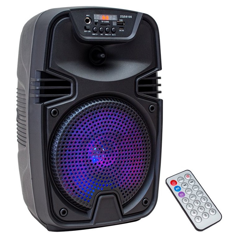 Bt Speaker ZQS-6107 10 Watt 16 Cm USB-SD-FM-Bluetooth Destekli Mikrofon Girişli Taşınabilir Hoparlör