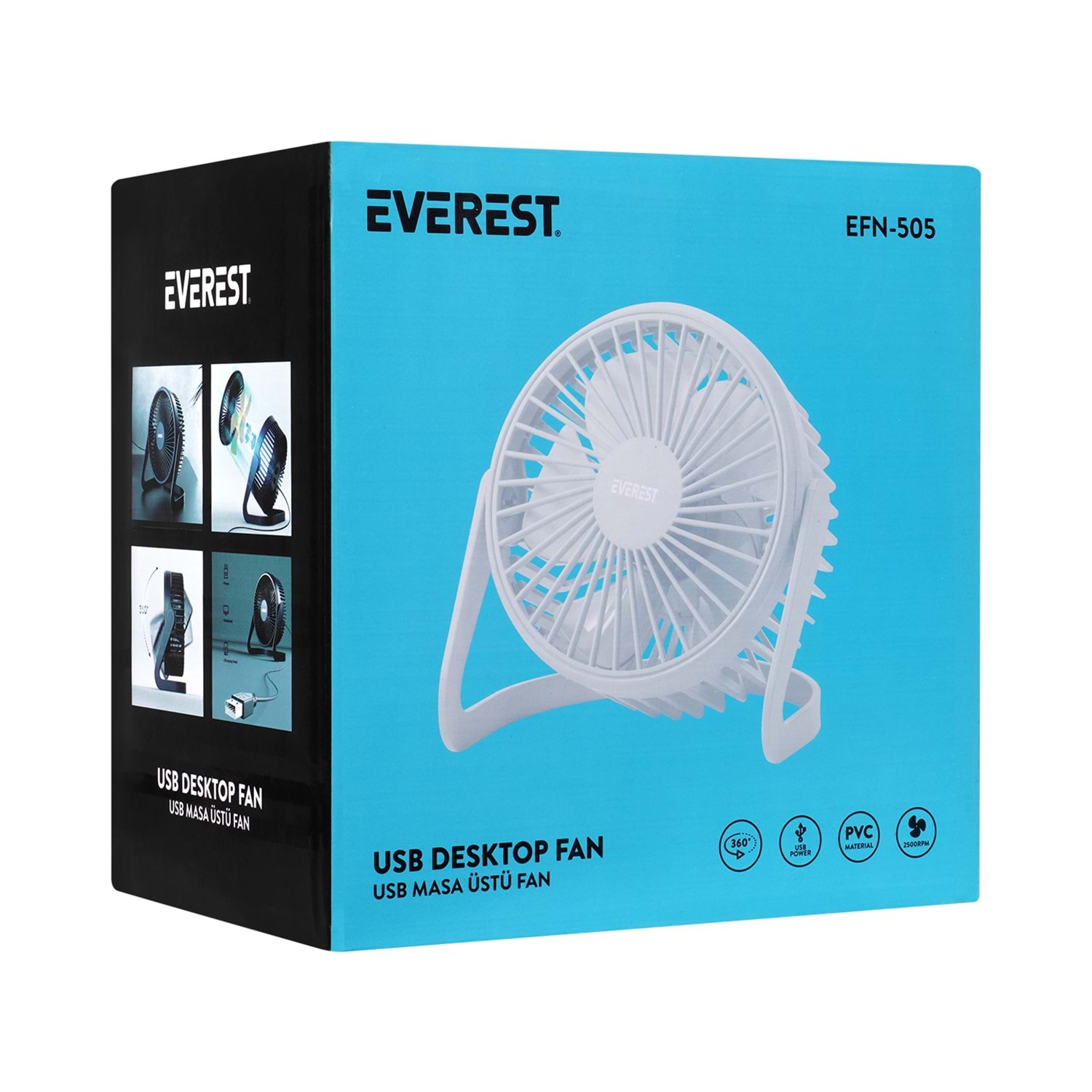 Everest EFN-505 Masaüstü Usb Fan Everest EFN-505 Masaüstü Beyaz Usb Fan