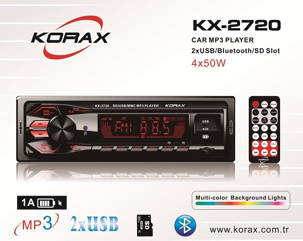 Korax KX 2720 Usb Li Sd Slot Oto Teyp