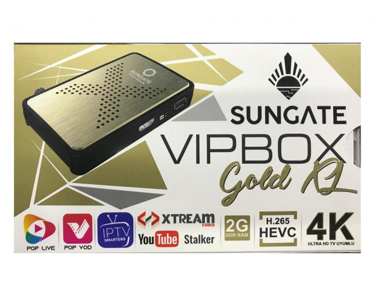 Sungate Vipbox Gold XL  Çanaklı Çanaksız Uydu Alıcısı 1 Yıl Xtream Hediyeli