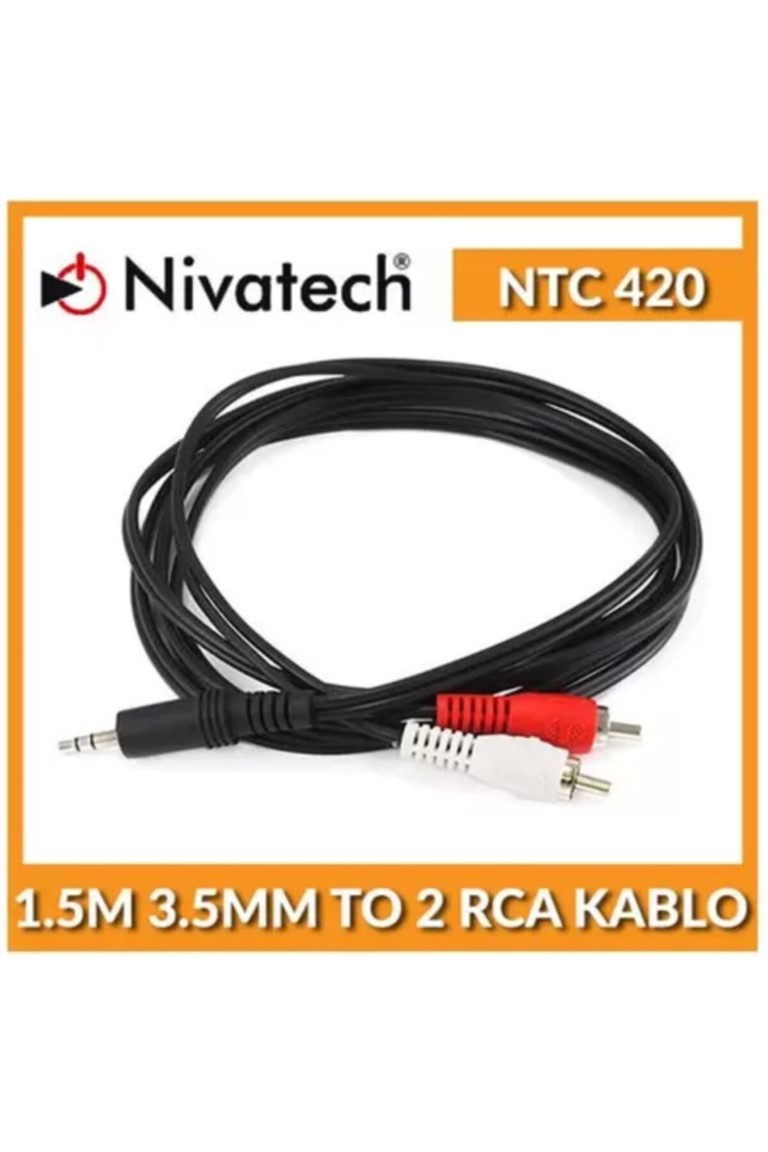 Nıvatech Ntc-420 1.5 Metre 3.5mm Stereo To 2rca Kablo