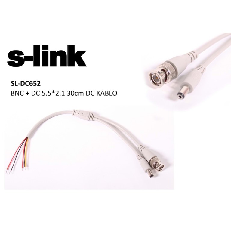 S-Link SL-DC562 BNC+DC5.5 2.1 0,30 Cm Dc Kablo