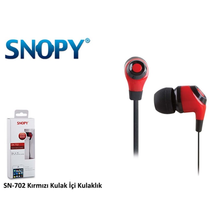 Snopy SN-702 Kulak İçi Kırmız Kulaklık
