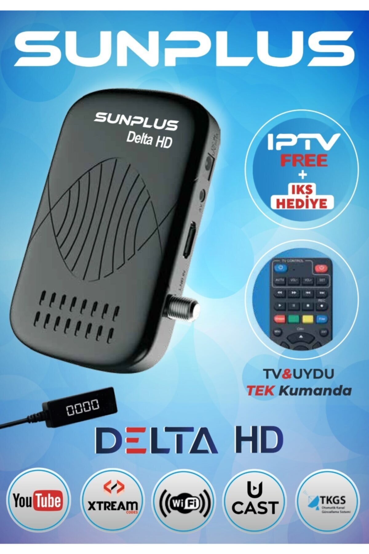 Sunplus Delta Full HD Çanaklı Çanaksız Uydu Alıcısı