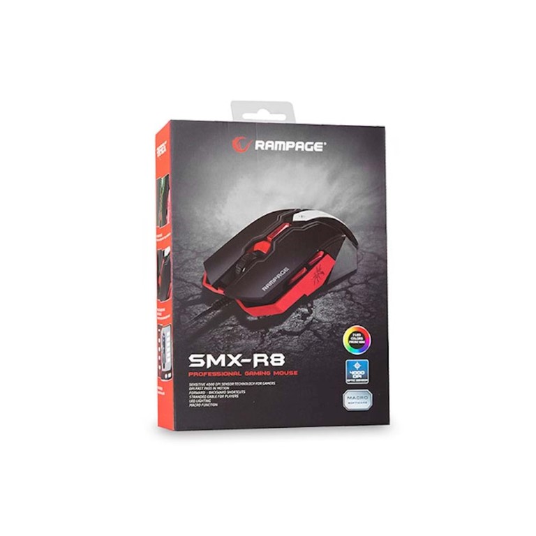 Rampage Smx-R8 Usb Siyah 6D 7 Farklı Led Aydınlatma Makrolu Oyuncu Mouse