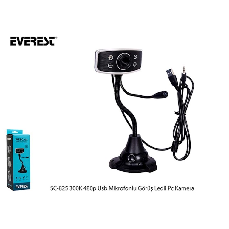Everest SC-825 300K 480p Usb Mikrofonlu Görüş Ledli Webcam