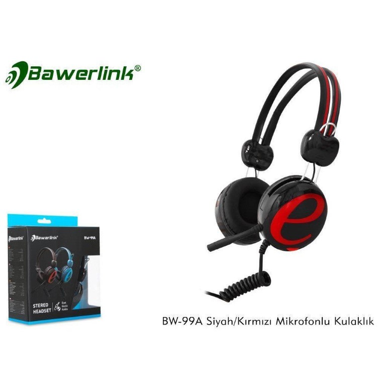 Bawerlink BW-99A İnternet Kafe Esnek Kablo Mikrofonlu Kulaklık