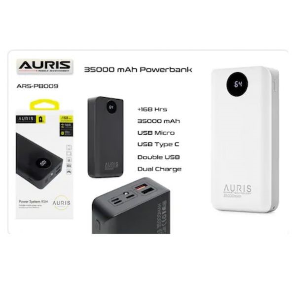  Auris 35000 Mah Powerbank Taşınabilir Şarj Cihazı Dijital Ekran
