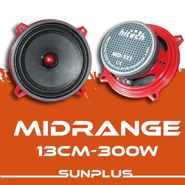 Sunplus MD-513 13 Cm 300 Watt Midrange Oto Hoparlör (2'li Takım)