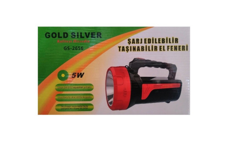 GOLD SİLVER GS-2656 ŞARJ EDİLEBİLİR TAŞINABİLİR EL FENERİ